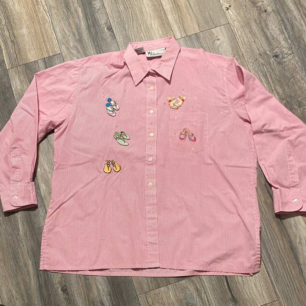 Pink Embroidered Women's Blouse